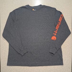 Carhartt Original Fit Dark Gray Long Sleeve Tshirt Large